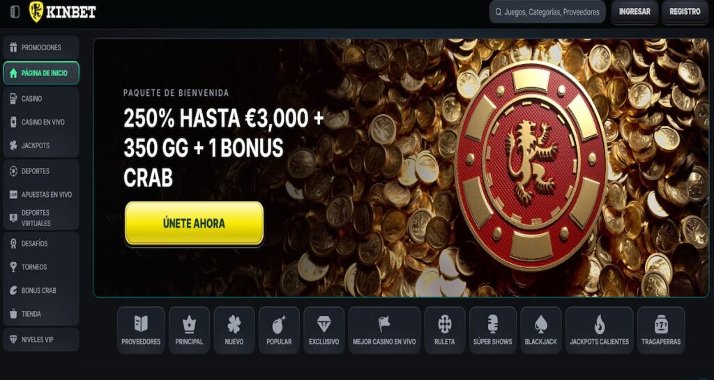 Kinbet's four-deposit welcome package reaches up to C$5,000 for Canadian players, with a Bonus Shop and live casino cashback at 1x wagering stacked on top